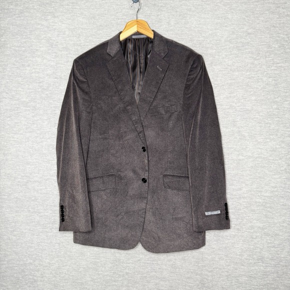 Madison Men's Corduroy Sport Coat Blazer Size 42R Charcoal Grey Fine Wale - Picture 1 of 10